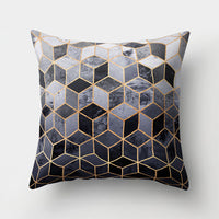 HKM-978451 Geometric Print Polyester Cushion Cover - 45x45cm Pillowcase