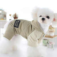 HKM-9785533 Hooded Four-Legged Pet Clothing in Dark Green and Khaki - Sizes XS to XL