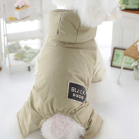 HKM-9785533 Hooded Four-Legged Pet Clothing in Dark Green and Khaki - Sizes XS to XL