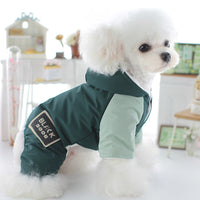 HKM-9785533 Hooded Four-Legged Pet Clothing in Dark Green and Khaki - Sizes XS to XL