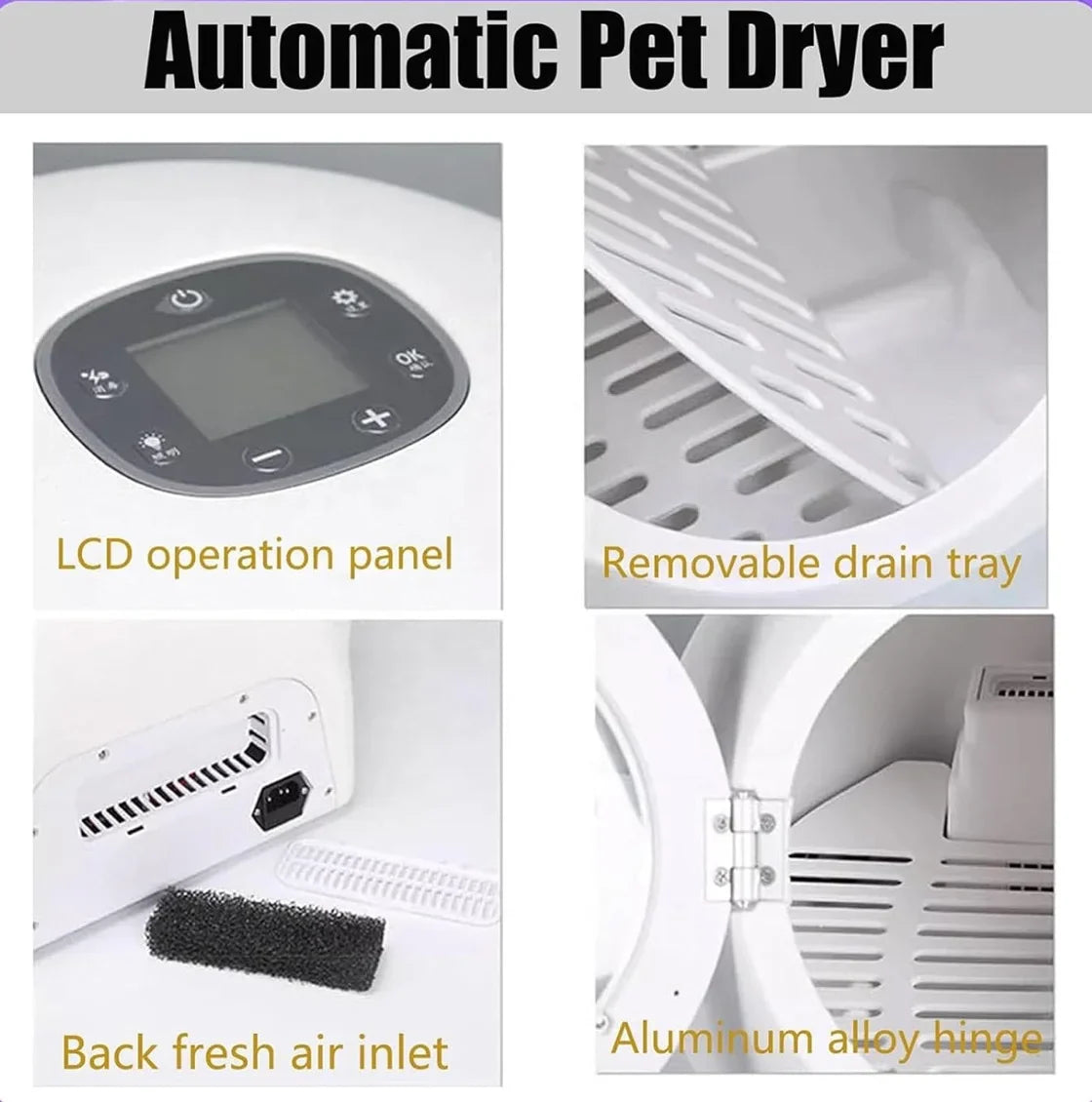 HKM-978643 Low Noise Automatic Pet Grooming Dryer for Cats, Dogs, and Small Animals - Efficient Vacuum Drying Machine