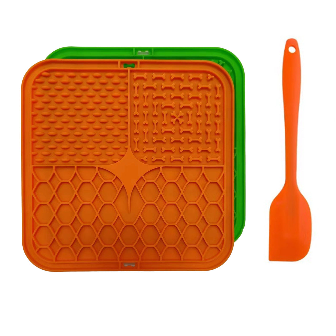 HKM-9787325 Suction Cup Silicone Slow Feeder Bowl with Pet Mat for Dogs and Cats
