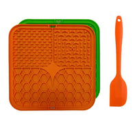 HKM-9787325 Suction Cup Silicone Slow Feeder Bowl with Pet Mat for Dogs and Cats