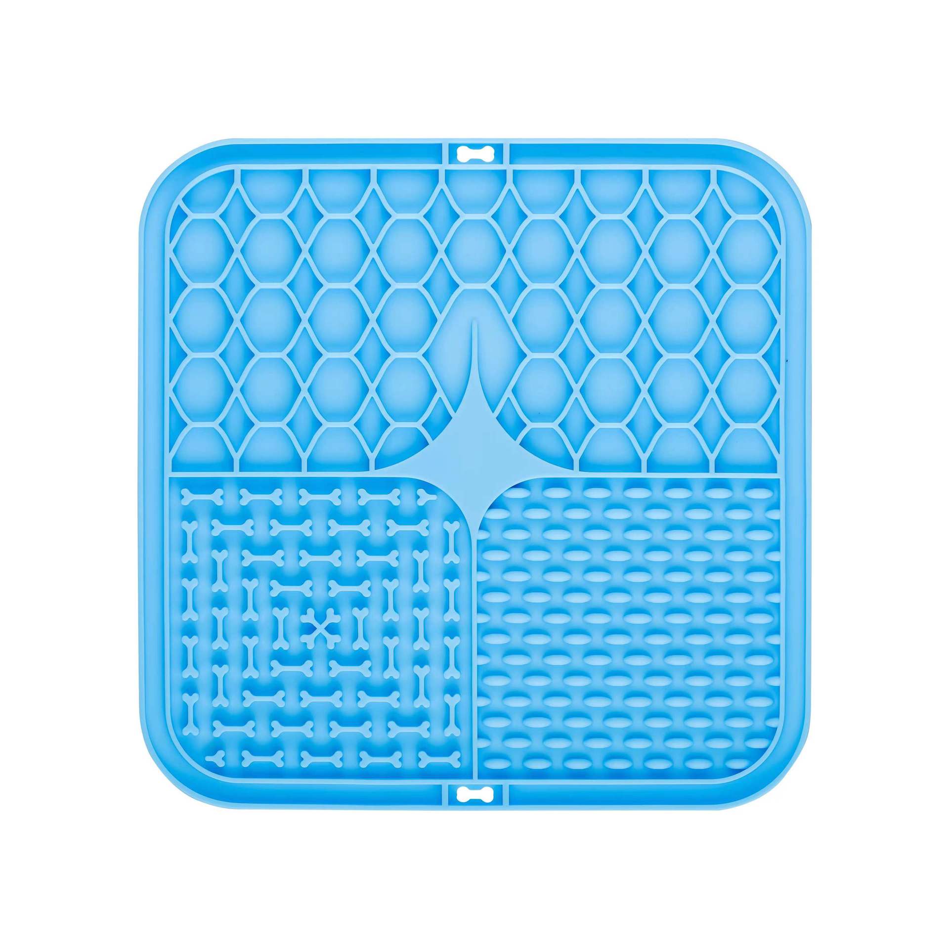 HKM-9787325 Suction Cup Silicone Slow Feeder Bowl with Pet Mat for Dogs and Cats