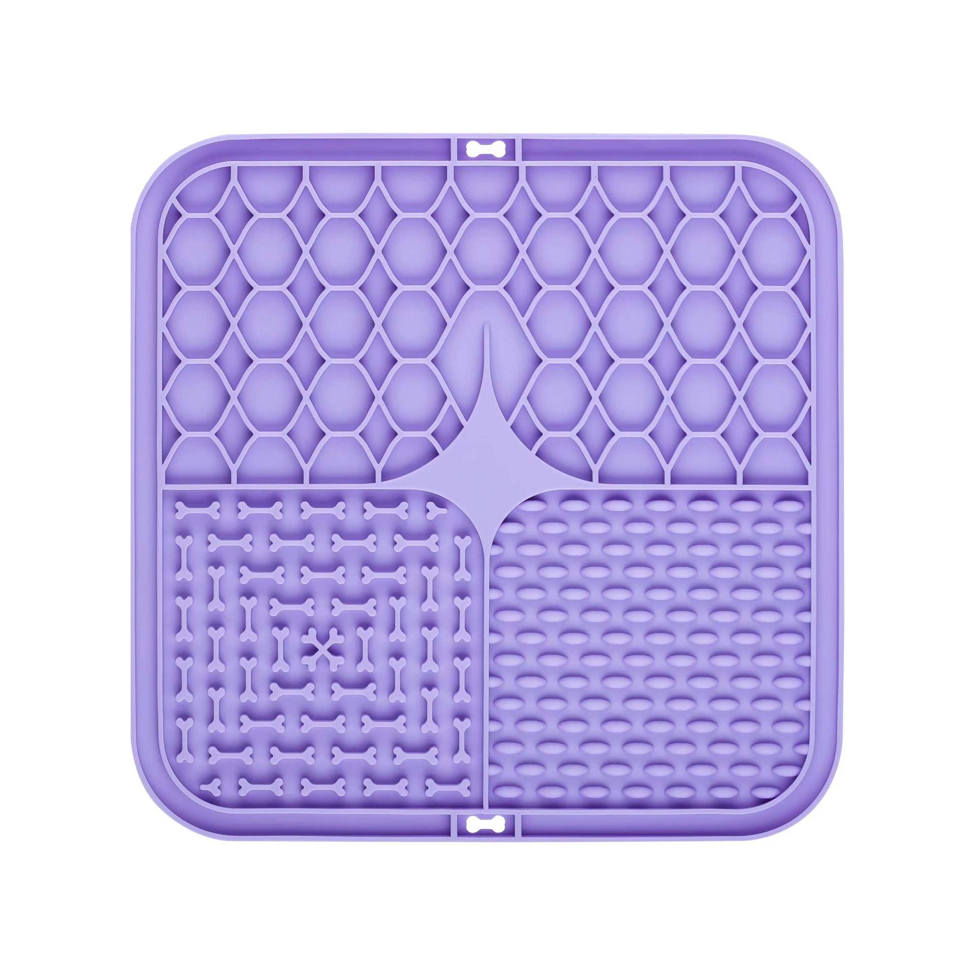 HKM-9787325 Suction Cup Silicone Slow Feeder Bowl with Pet Mat for Dogs and Cats