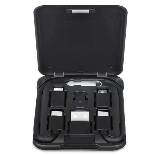 HKM-978771 Multi-Function 6-in-1 Portable Data Cable Business Card Holder with Fast Charging and Multiple Interfaces