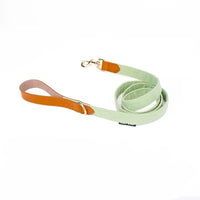 HKM-9789117 Leather Bowknot Dog Collar with Hand-Holding Rope - Twill Brushed Flannel and Cowhide Options