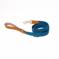HKM-9789117 Leather Bowknot Dog Collar with Hand-Holding Rope - Twill Brushed Flannel and Cowhide Options