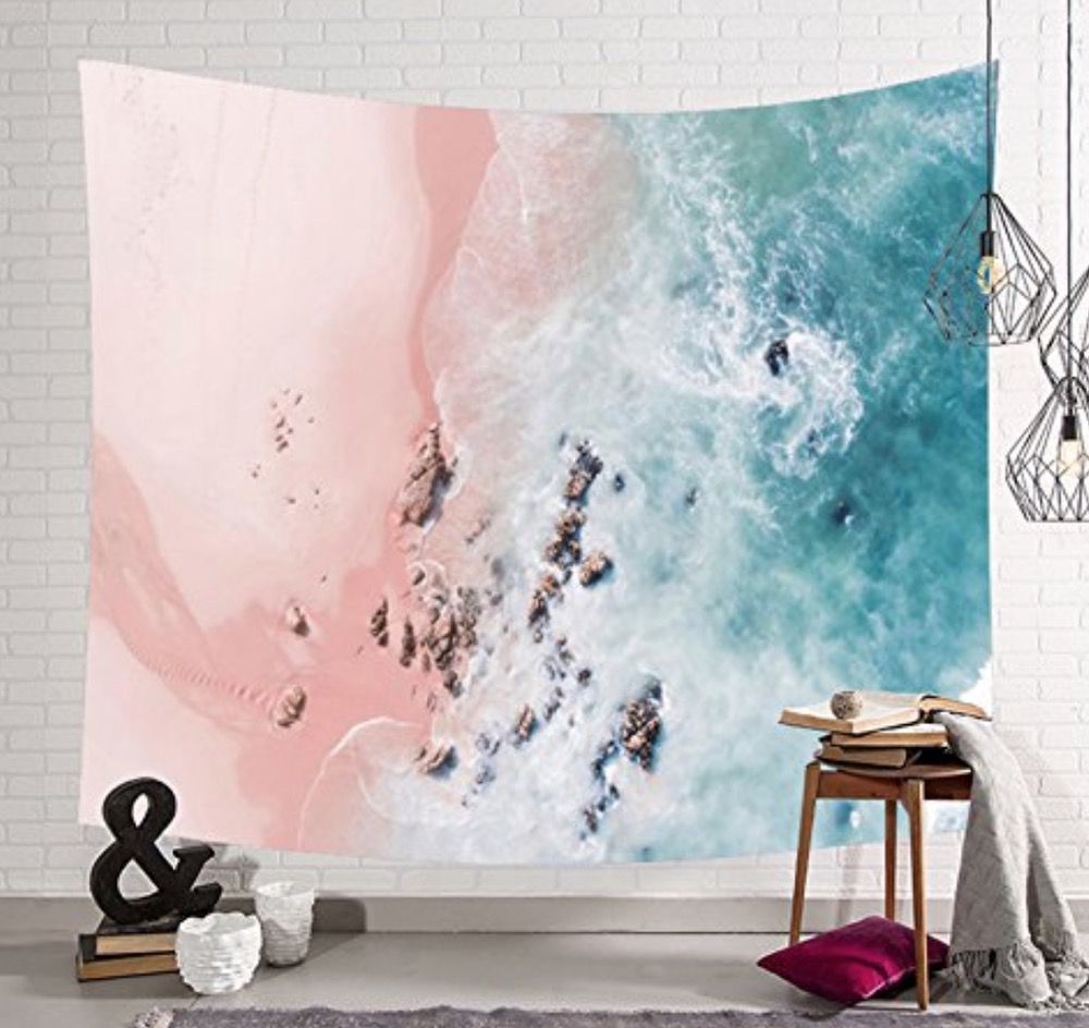 HKM-979091 Blue Ocean Tapestry Wall Art – Polyester European Style Decor
