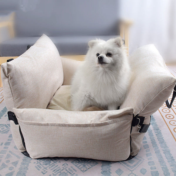 HKM-9791165 Cozy Dog Car Nest Seat Cushion - Removable, Washable Pet Car Accessory