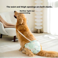 HKM-9791549 Menstrual Diaper Pants for Pets - Casual Fit in Green Small Flower, Pink Peach, Orange Small Flower