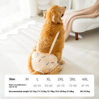 HKM-9791549 Menstrual Diaper Pants for Pets - Casual Fit in Green Small Flower, Pink Peach, Orange Small Flower