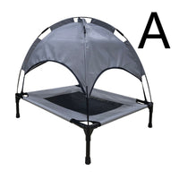 HKM-9791933 Pet Outdoor Supplies Covered Loft Bed with Sunshade Tent – Available in Cross, Parallel, and No Tent Styles