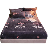 HKM-979219 Warm Coral Fleece Cartoon Bed Sheets – Non-slip, Various Sizes and Patterns Available
