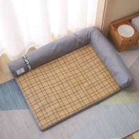 HKM-9792957 Cooling Pet Bed with Bamboo Fiber - Triangular Design for Dogs and Cats, Comfortable Summer Sleeping Mat