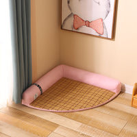 HKM-9792957 Cooling Pet Bed with Bamboo Fiber - Triangular Design for Dogs and Cats, Comfortable Summer Sleeping Mat