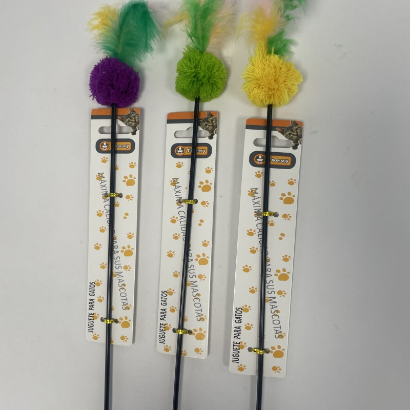 HKM-9793725 Colorful Feather Ball Cat Toy for Engaging Playtime Fun