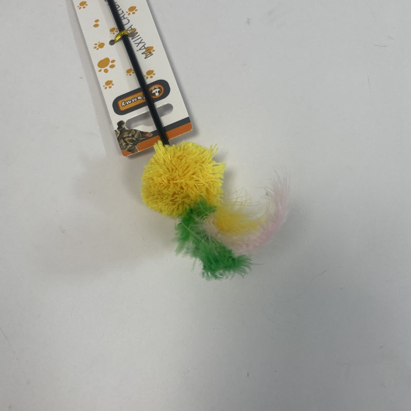 HKM-9793725 Colorful Feather Ball Cat Toy for Engaging Playtime Fun
