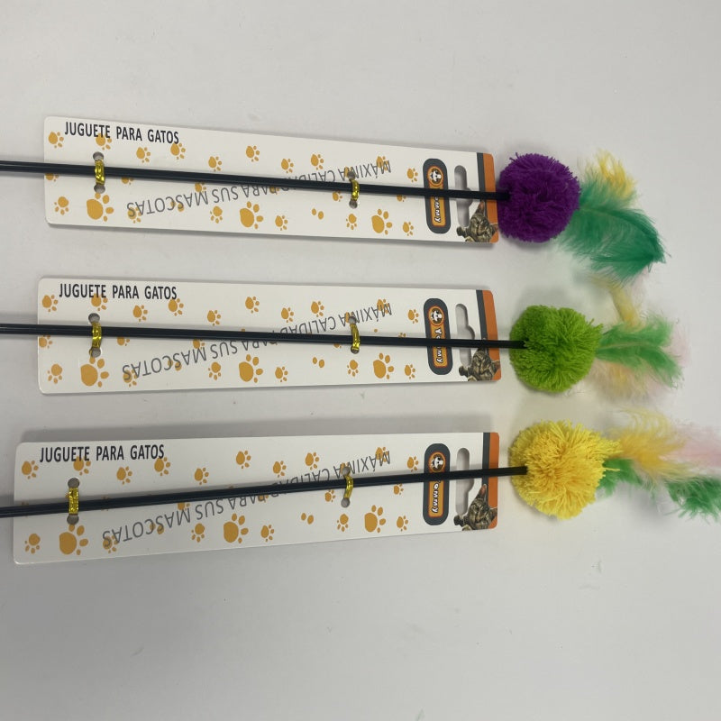 HKM-9793725 Colorful Feather Ball Cat Toy for Engaging Playtime Fun