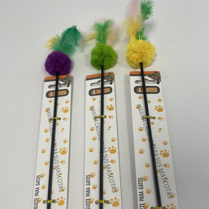 HKM-9793725 Colorful Feather Ball Cat Toy for Engaging Playtime Fun