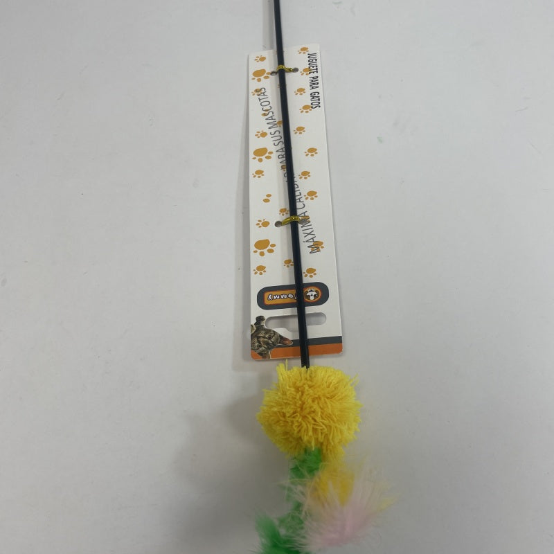 HKM-9793725 Colorful Feather Ball Cat Toy for Engaging Playtime Fun