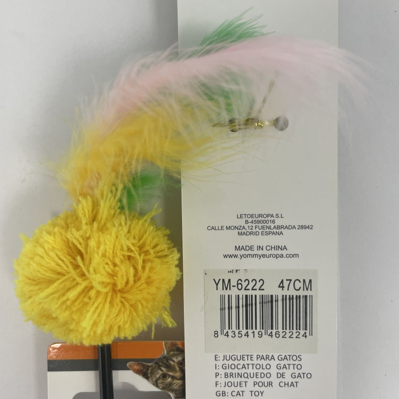 HKM-9793725 Colorful Feather Ball Cat Toy for Engaging Playtime Fun