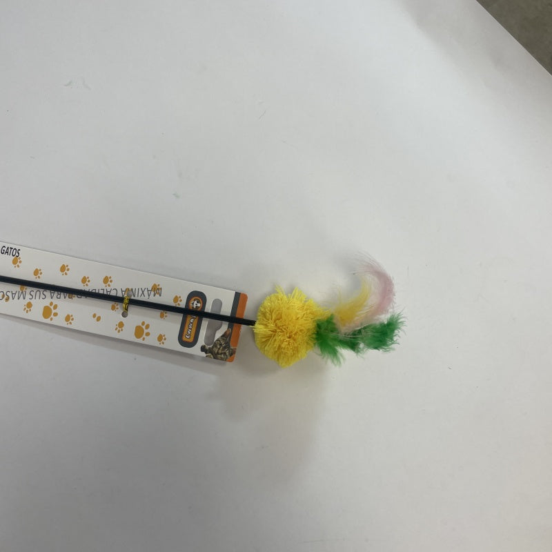HKM-9793725 Colorful Feather Ball Cat Toy for Engaging Playtime Fun
