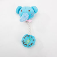 HKM-9794365 Plush Toy with Sound and Cotton Rope for Dogs - Frog, Cow, and Bear Designs