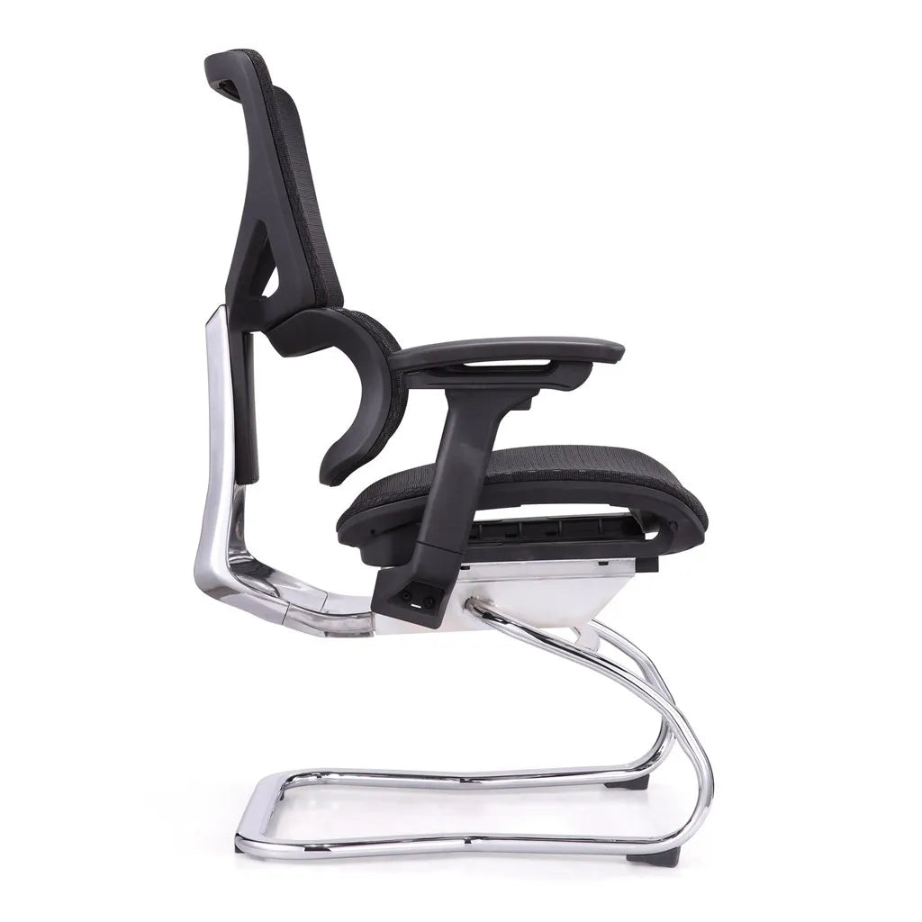 HKM-979475 Modern Mesh Meeting Room Chair with Nylon Back Frame and Sled Legs