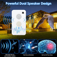 HKM-9794877 4-Pack Ultrasonic Pest Repeller with Adjustable 1-75KHz Frequency, 6 Levels, Indoor & Outdoor Use, 950mAh Rechargeable, Covers 753 Sq.ft