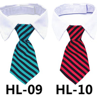 HKM-9795133 Solid Color and Striped Pet Tie for Cats and Dogs - Polyester Silk, S and L Sizes