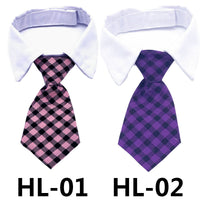 HKM-9795133 Solid Color and Striped Pet Tie for Cats and Dogs - Polyester Silk, S and L Sizes