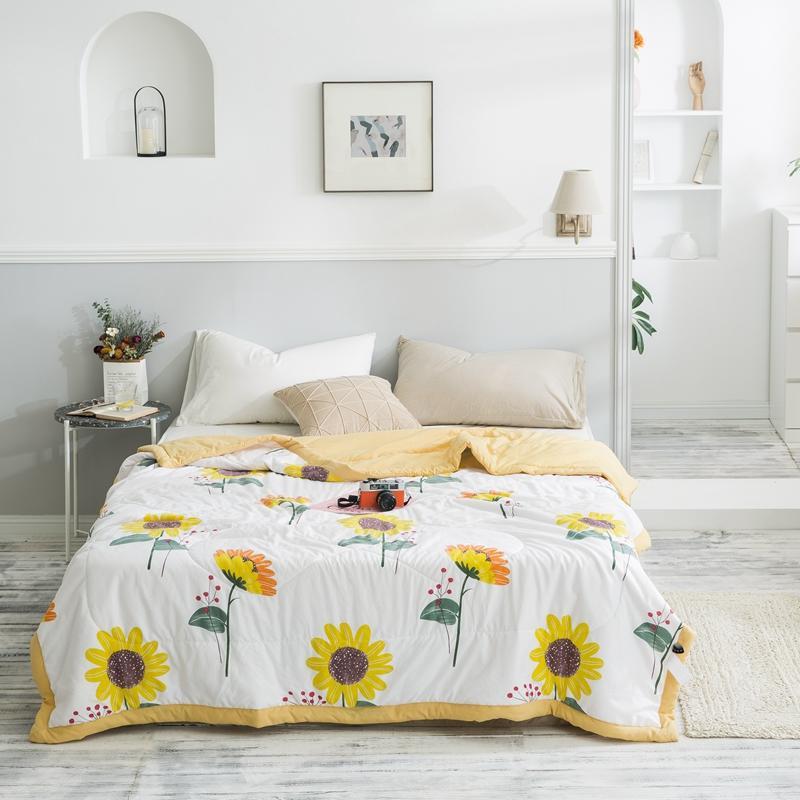HKM-979539 Summer Printed Quilt for Air Conditioner - Soft Washed Cotton, Machine Washable, Low Temp Care