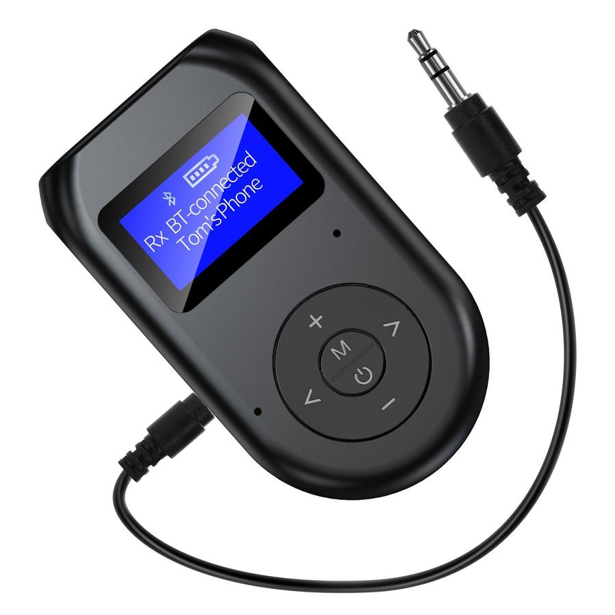 HKM-979603 Bluetooth 5.0 LCD USB Adapter with 300 mAh Battery for Wireless Audio Connection