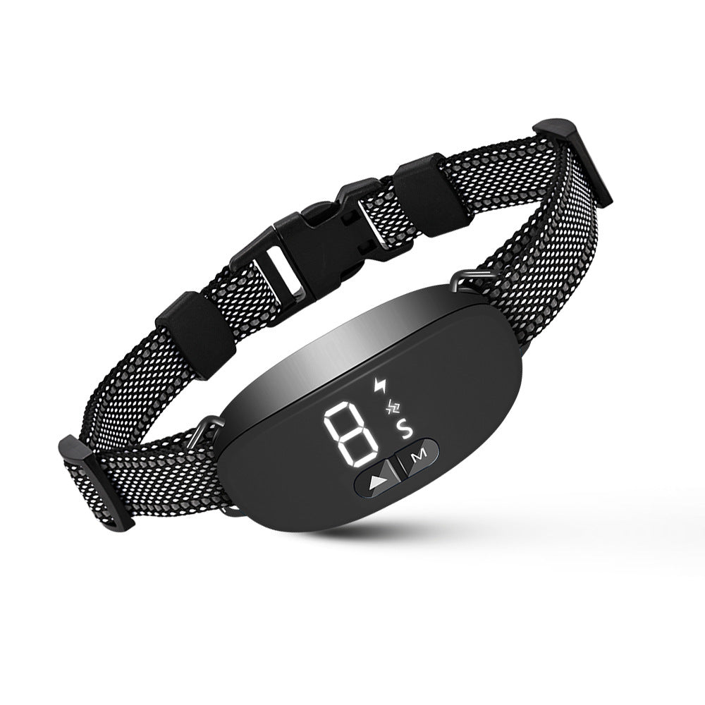 HKM-9796157 Dog Barking Prevention Collar in Black, White, and Orange - Durable Plastic Design