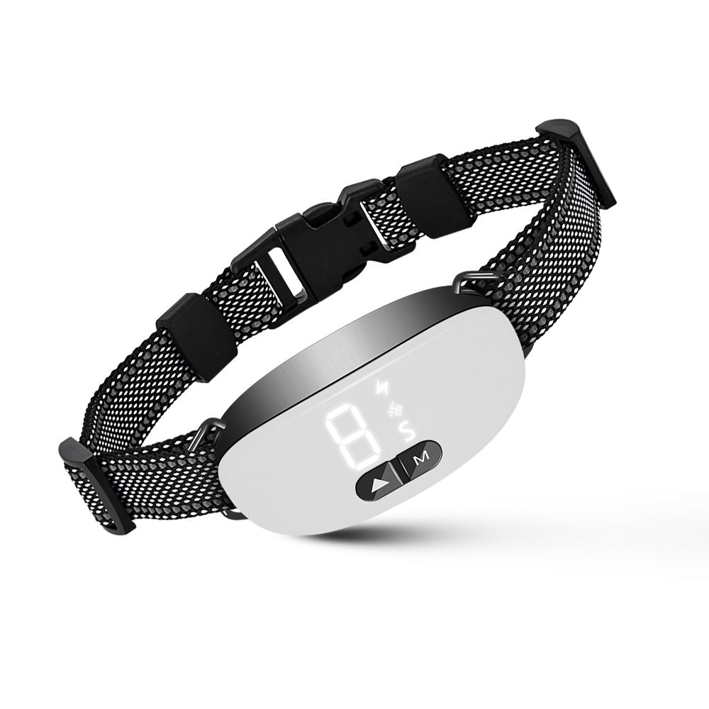 HKM-9796157 Dog Barking Prevention Collar in Black, White, and Orange - Durable Plastic Design