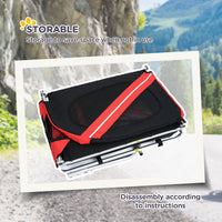 HKM-9796541 Dog Bike Trailer with Easy Folding Frame, Large Wheels, 3 Openings, Mesh Screen, for Dogs Up to 44 lbs, Red & Black