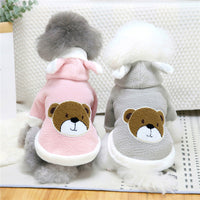 HKM-979731 Cozy Cartoon Bear Hooded Sweater for Small and Medium Dogs and Cats