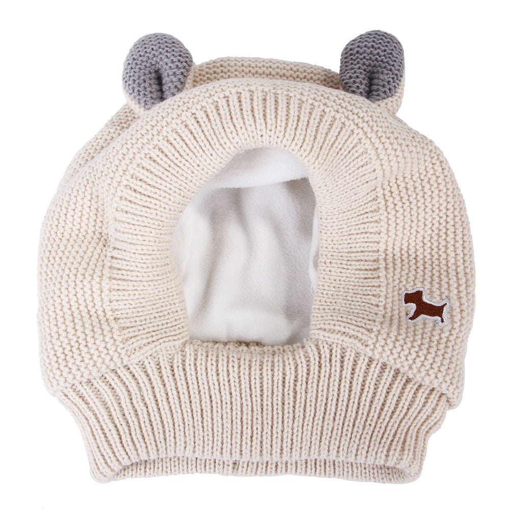 HKM-9797693 Knitted Warm and Windproof Hat for Large Dogs - Available in Various Colors