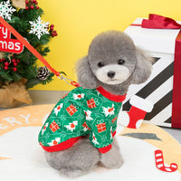 HKM-9798461 Cozy Christmas Tree Hoodie for Pets in Festive Green and Red