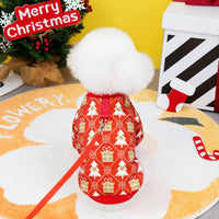 HKM-9798461 Cozy Christmas Tree Hoodie for Pets in Festive Green and Red
