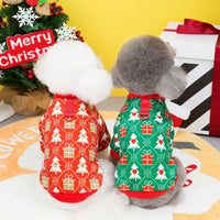 HKM-9798461 Cozy Christmas Tree Hoodie for Pets in Festive Green and Red