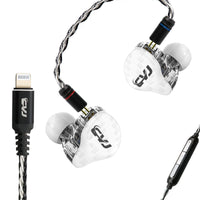 HKM-979859 Lightning Interface Ring Iron HiFi In-Ear Headphones with Silicone Sleeves and Storage Bag
