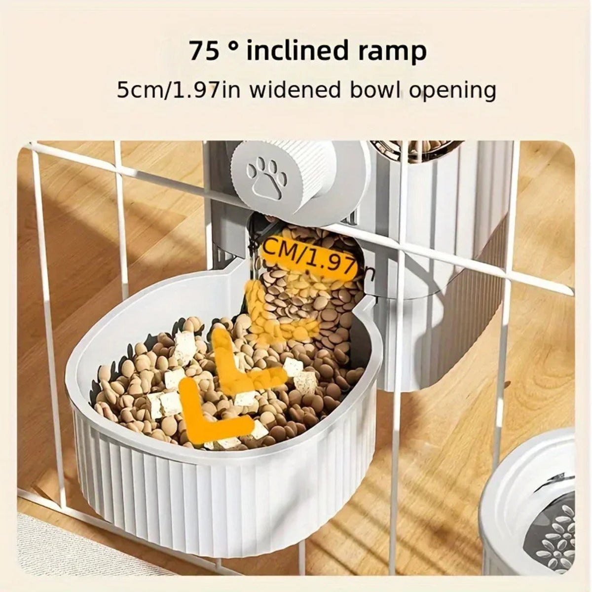 HKM-9798717 1.2L Automatic Pet Feeder and Water Dispenser for Small Pets, Ideal for Puppies, Kittens, and Rabbits