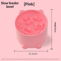 HKM-9798845 Solid Color Minimalist Slow-Feeding Anti-Choking Pet Bowl - Available in Blue, Pink, Green