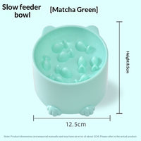 HKM-9798845 Solid Color Minimalist Slow-Feeding Anti-Choking Pet Bowl - Available in Blue, Pink, Green