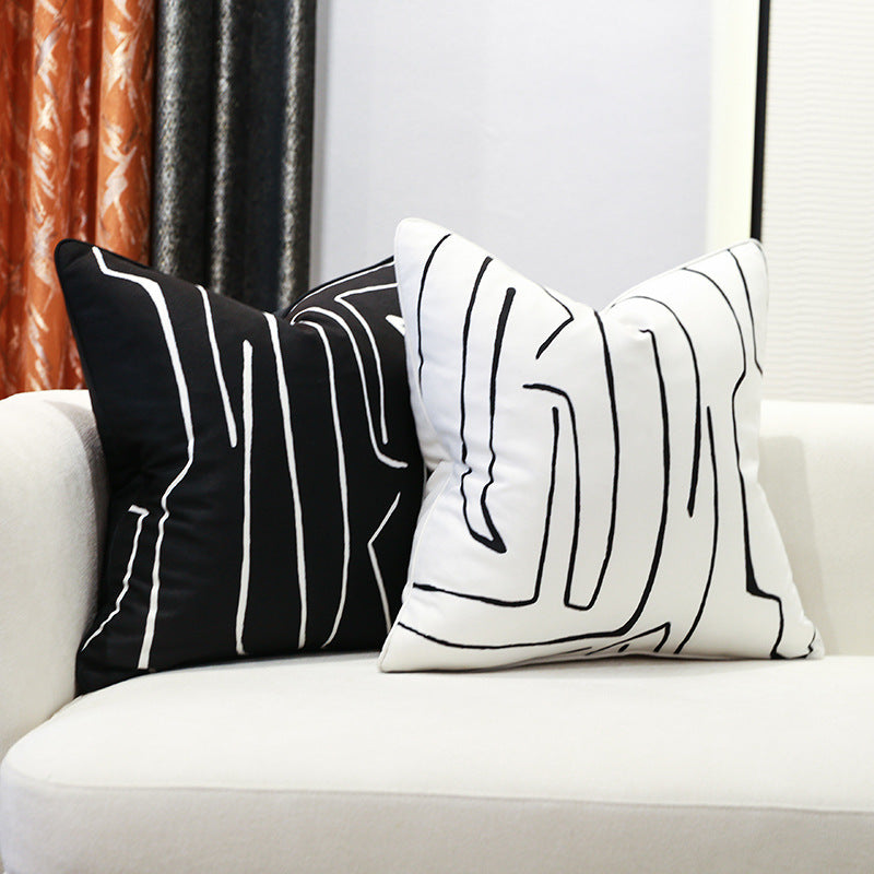 HKM-979923 Nordic Style Striped Cotton and Hemp Pillow Cushion in Multiple Sizes