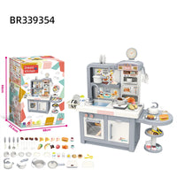 HKM-979987 Durable Plastic Pretend Play Kitchen Tableware Set with Sound, Light, and Water Features for Kids