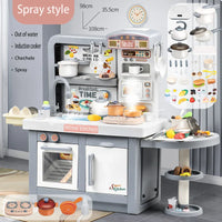 HKM-979987 Durable Plastic Pretend Play Kitchen Tableware Set with Sound, Light, and Water Features for Kids