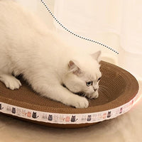 HKM-9800125 Oval Cat Scratch Bed and Scratching Pad - 2-in-1 Cardboard Lounger for Indoor Cats and Kittens